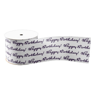 Gefeliciteerd! Zwart Patroon Casual Script Grosgrain Lint