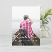 Gefeliciteerd zwart-wit geometrisch patroon aankondiging (Staand voorkant)