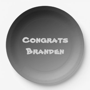 Gefeliciteerd Zwarte Gradiënt Papieren Bordje