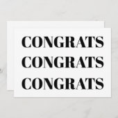 Gefeliciteerd zwarte witte, minimalistische modern (Voorkant / Achterkant)