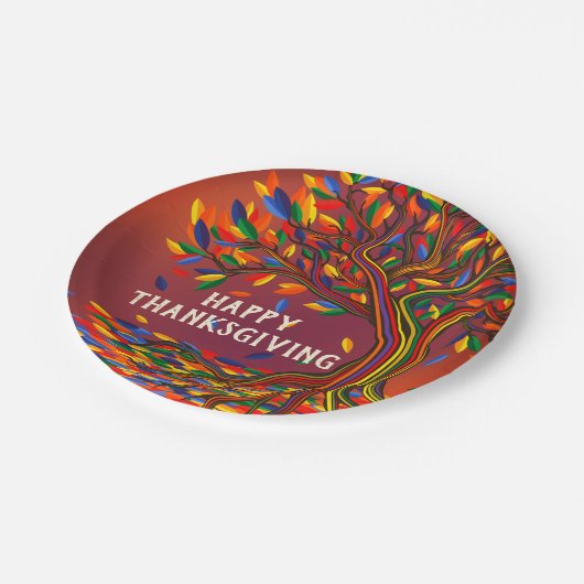 Gefeliciteerde Gelukkig feest in de herfst geperso Papieren Bordje (Gekanteld)