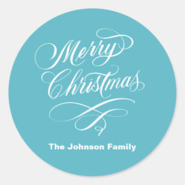 Gefeliciteerde kalligrafie Kerst Ronde Sticker