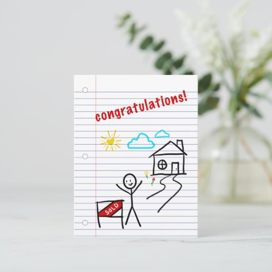 gefeliciteerde notebookschetsen thuis briefkaart (Staand voorkant)