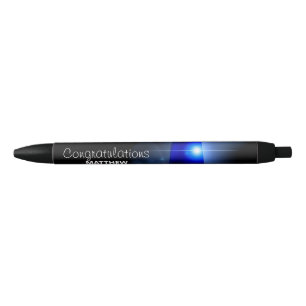 Gefeliciteerde Politie met Blauwe Sirene Zwarte Inkt Pen