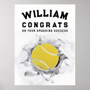 Gefeliciteerde tennisspeler poster