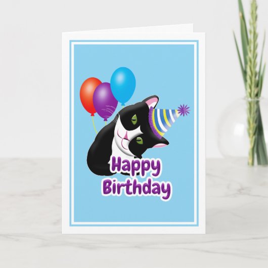 Gefeliciteerde Verjaardags Kat Kaart (Voorkant)