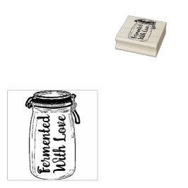 gefermenteerd met liefde 	rubberstempel