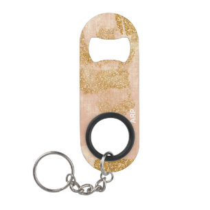 *~* Gefextureerde Roze Gouden Glitter Golden Distr Mini Flessenopener