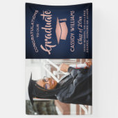 Gefiatteerd 1 Fotomarine & roze roze roze Afstuder Spandoek (Verticaal)