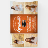 Gefiatteerd 4 Foto Oranje zwart-wit Afstuderen Spandoek (Verticaal)