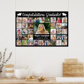 Gefiatteerd Afstuderen 37 Aangepaste kleuren voor Poster (Keuken)