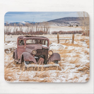 Gefilapideerd Oude Voertuig, Winter, Platteland, B Muismat