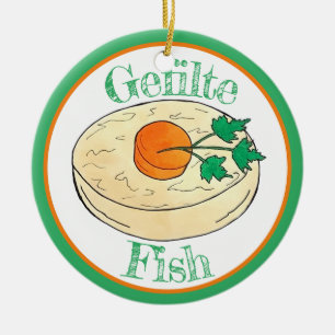 Gefilte Fish Jewish Feestdagen Shabbat Passover Fo Keramisch Ornament