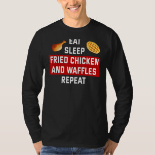 Gefimeerde kip Eat Sleep Chicken & Waffles T-shirt