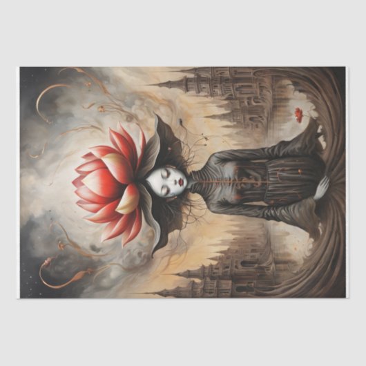 Gefluister van de Lotus - Decoupage - Tissuepapier (Voorkant)