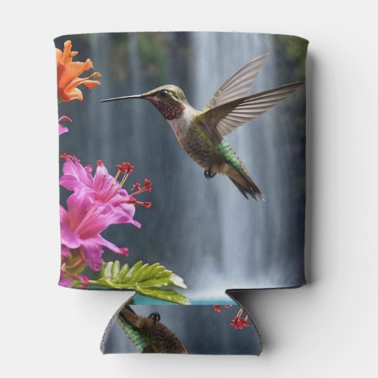 "Gefluister van Natuur: Kolibrie, Waterval Blikjeskoeler (Achterkant)