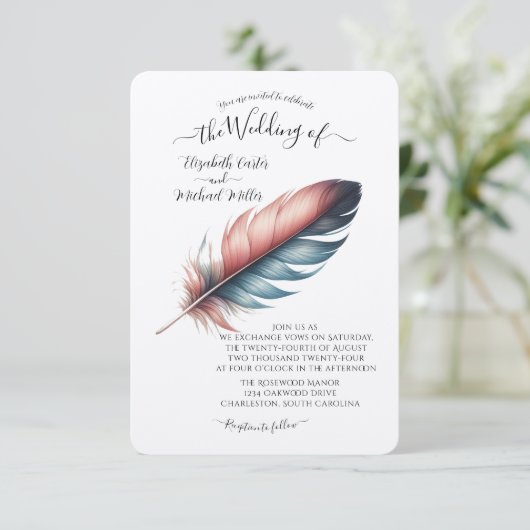 Gefluister van sierlijke elegantie minimalisme kaart (Staand voorkant)