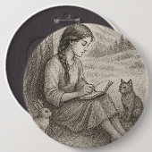 Gefluisterde herinneringen ronde button 6,0 cm (Voorkant /achterkant)