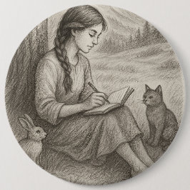 Gefluisterde herinneringen ronde button 6,0 cm