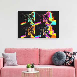 Gefocust en klaar - IJshockeydoelman Canvas Afdruk