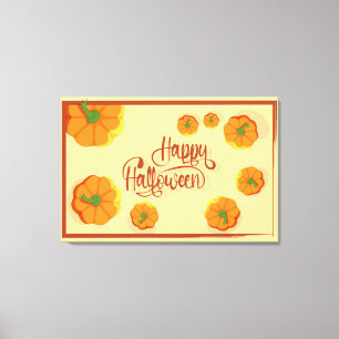 Gefombardeerd wenskaart Happy Halloween-typografie Canvas Afdruk
