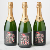 Geforceerd Familie Fun Grappige Familie Matching O Sparkling Wijnetiket (Flessen)
