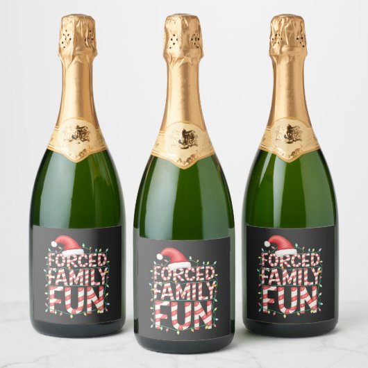 Geforceerd Familie Fun Grappige Familie Matching O Sparkling Wijnetiket (Flessen)