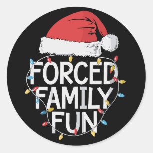Geforceerd Familiefun Sarcasme Kerst Grappig Ronde Sticker