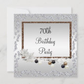 Geformatteerde Elegance 70th Birthday Kaart (Voorkant)