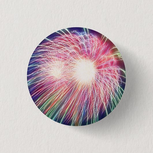 Gefractaliseerde Vuurwerk Ronde Button 3,2 Cm (Voorkant)