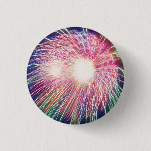 Gefractioneerd Fireworks Ronde Button 3,2 Cm