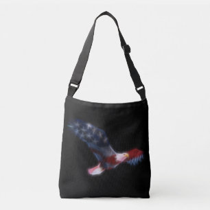 Gefractioneerde Amerikaanse vlag Eagle Patriotic Crossbody Tas