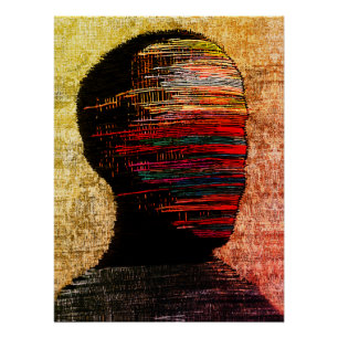 Gefragmenteerde identiteit – Kleurrijke abstracte  Perfect Poster