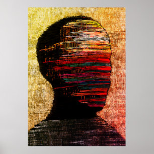 Gefragmenteerde Identiteit – Kleurrijke Abstracte  Poster