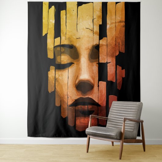 Gefragmenteerde Sereniteit – Surrealistisch digita Wandkleed (In situ)