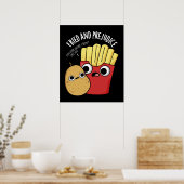 Gefrituurd En Vooroordelen Funy Fries Pun Dark BG Poster (Keuken)