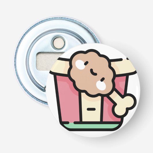 gefrituurde kip button flesopener (Voorkant)