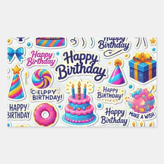 Geft stickers gelukkige verjaardag (Voorkant)