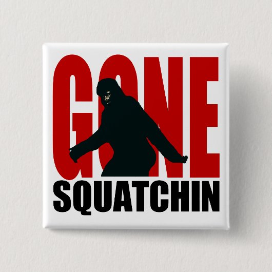 Gegaane Squatchin - Zwarte en Rood Vierkante Button 5,1 Cm (Voorkant)