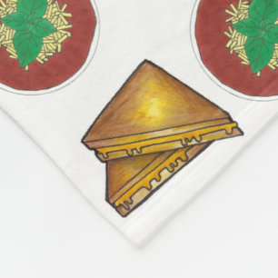 Gegaasde kaaskaas Sandwich Tomato Soup Foodie Fleece Deken