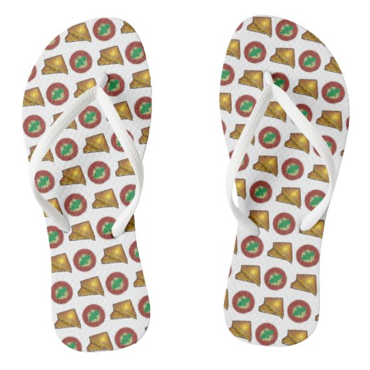 Gegaasde kaaskaas Sandwich Tomato Soup Foodie Teenslippers (Voetbed)