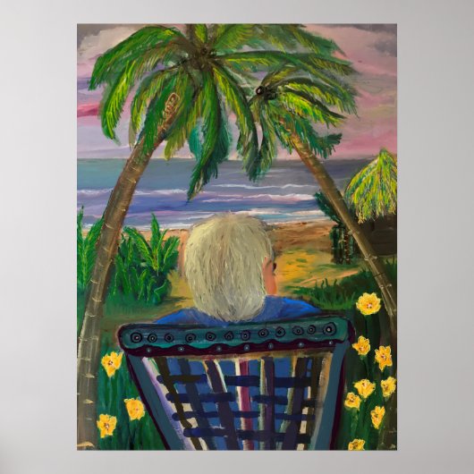 Gegarandeerd in Key West Amid Palm Trees en Ocean Poster (Voorkant)