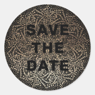 gegaufreerd   Formele elegante Winter Black Gold F Ronde Sticker