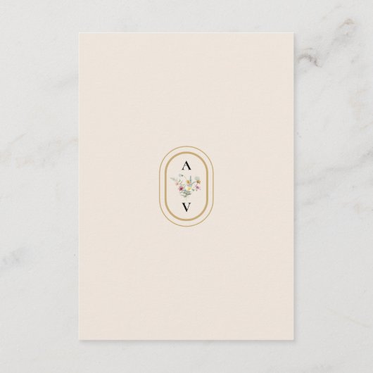 Gegevens eenvoudige Wildflower Fern Weddenschap Informatiekaartje (Achterkant)