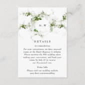 Gegevens Eucalyptus Wreath Monogram Weddenschap Informatiekaartje (Voorkant)