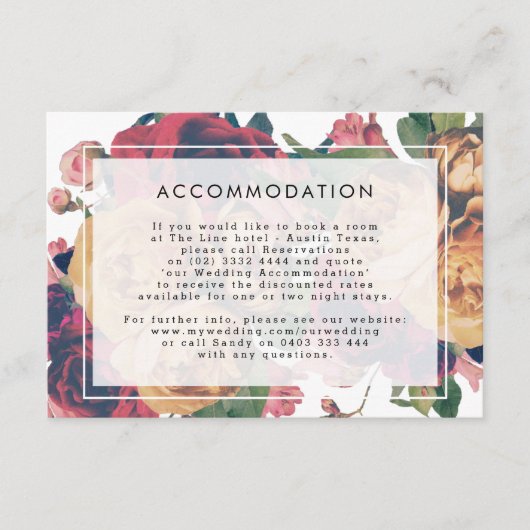 Gegevens INFO Boho Floral Modern Wedding Informatiekaartje (Voorkant)