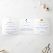 Gegevens over blauwe hydrangea Wedding Drieluik Aankondiging (Binnen)