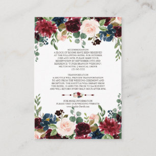 Gegevens over de Elegant Merlot Navy Blue Floral W Informatiekaartje