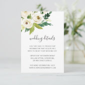 Gegevens over de Floral Wedding door Elegant White Informatiekaartje (Staand voorkant)