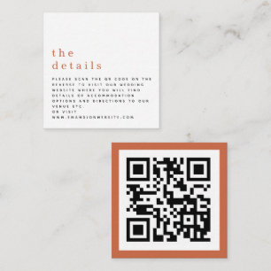 Gegevens over de MINI QR-code Terracotta Wedding Informatiekaartje